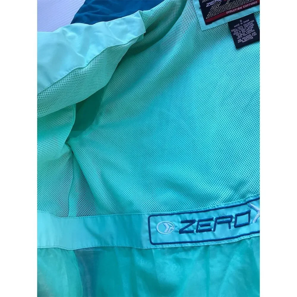 ZeroXposur Women's Aqua‎ Blue Hooded Rain Jacket Windbreaker Size S